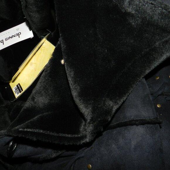 Dennis Basso Black Studded Trench Whip stitch Fur Lined Coat🆕⌚📦🏃💨🚚 - Picture 11 of 16